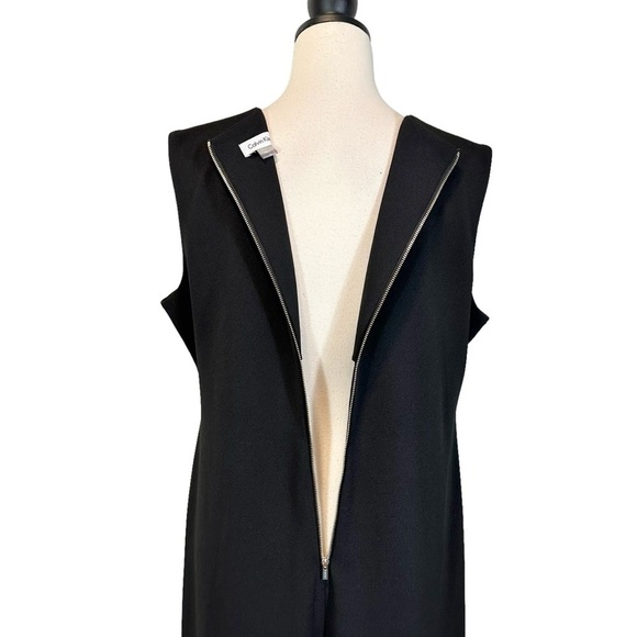 Calvin Klein Black Dress Sleeveless A-Line Side Drape Accent Size 14 (B31) - Picture 7 of 14